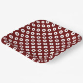 シンプルダーク赤と白ポルカドット ペーパープレート (傾斜あり)