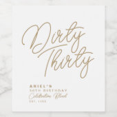 シンプルダーティ3パーソナライズされた誕生日ワインラボ ワインラベル (シングルラベル)