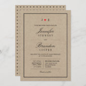 シンプルチッククラフトタイポグラフィ結婚式招待状 招待状 (正面/裏面)