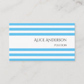 シンプルチックブルーストライプズ幾何学シック 名刺 (正面)