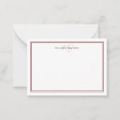 シンプルチックミニマリストモノグラムツマ縁どローン ノートカード (正面)