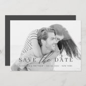 シンプルチックミニマリスト写真結婚式の日付を保存 セーブザデート (正面/裏面)