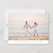 シンプルチックミニマリスト写真結婚式の日付を保存 マグネット招待状 (正面)