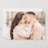 シンプルチックミニマリスト写真結婚式の日付を保存 マグネット招待状 (正面)