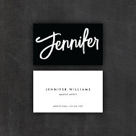 シンプルチックミニマリスト+書道スクリプト 名刺