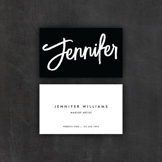 シンプルチックミニマリスト+書道スクリプト 名刺