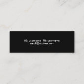 シンプルチャンパエレガントングリッター美しいスタイリスト スキニー名刺 (裏面)