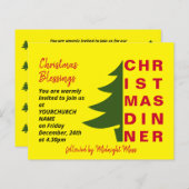 シンプルチャーチクリスマスディナー招待状 (正面/裏面)