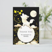 シンプルチャームウルフバースデー サンキューカード (スタンド正面)