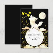 シンプルチャームウルフバースデー サンキューカード (正面/裏面)