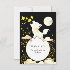 シンプルチャームウルフバースデー サンキューカード