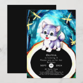 シンプルチャーム オオカミの誕生日 招待状 (正面/裏面)