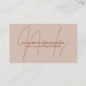 シンプルチョコレートブラウンスクリプトネイルアーティストQRコード 名刺 (正面)