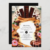 シンプルチョコ誕生日 招待状 (正面/裏面)