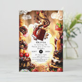 シンプルチョコ誕生日 招待状 (スタンド正面)