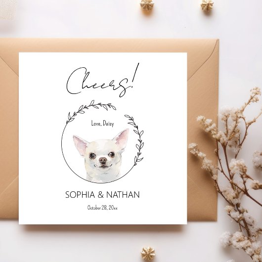 シンプルチワホアドッグ結婚ズカクテルナプキンス スタンダードカクテルナプキン