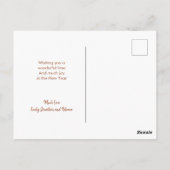 シンプルツリーネームメリークリスマスホリデイ ポストカード (裏面)