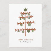 シンプルツリーネームメリークリスマスホリデイ ポストカード (正面)
