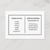 シンプルツール取扱業者サービス名刺 名刺 (裏面)