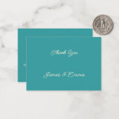シンプルティール(緑がかった色)カスタマイズ結婚の感謝 ノートカード (正面/裏面インサイチュ)