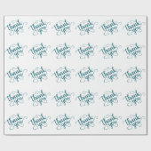 シンプルティール(緑がかった色)スクリプト | Dark Midnight Greenありがとう ラッピングペーパー (フラット)