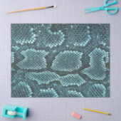 シンプルティール（緑がかった色）スネークスケールパターン 薄葉紙 (クラフト)