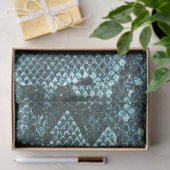 シンプルティール（緑がかった色）スネークスケールパターン 薄葉紙 (ギフト)