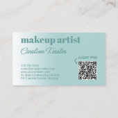 シンプルティール(緑がかった色)ブルーグリーンホワイト書道 名刺 (裏面)