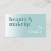 シンプルティール(緑がかった色)ブルーグリーンホワイト書道 名刺 (正面)