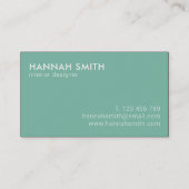 シンプルティール（緑がかった色）ミニマモダンリスト 名刺 (裏面)