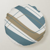 シンプルティール（緑がかった色）モダン金ゴールドラウンド ラウンドクッション