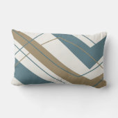 シンプルティール(緑がかった色)モダン金ゴールドルンバー ランバークッション (裏面)