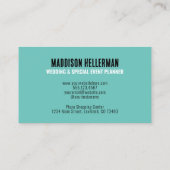 シンプルティール（緑がかった色）モノグモダンラム 名刺 (裏面)