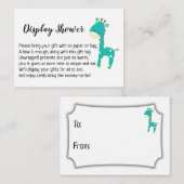 シンプルティール(緑がかった色)表示赤ちゃんシャワーギフトカード エンクロージャーカード (正面/裏面)