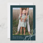 シンプルティール（緑がかった色）Joyful Script エレガント Photo シーズンカード (正面)