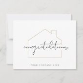 シンプルテイスティングリアルティ新しい住宅所有者のおめでとう カード (正面)