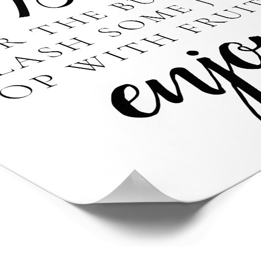 シンプルテキストスクリプトミモザバーの看板 ポスター (角)