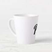 シンプルテキストミニマルに写真を加え    る カフェラテマグ (左アングル)