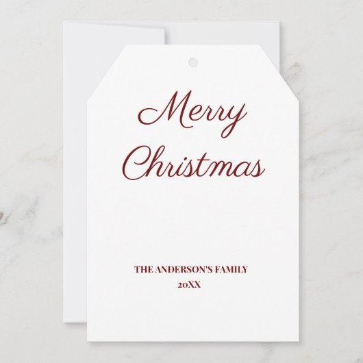 シンプルテキストミニマルのクリスマスのパーソナライズを追加 (正面)