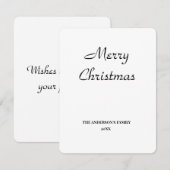 シンプルテキストミニマルのクリスマスのパーソナライズを追加 (正面/裏面)