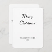 シンプルテキストミニマルのクリスマスのパーソナライズを追加 ノートカード (正面/裏面)