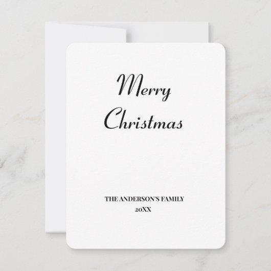 シンプルテキストミニマルのクリスマスのパーソナライズを追加 ノートカード (正面)