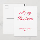 シンプルテキストミニマルのクリスマスのパーソナライズを追加 ポストカード (正面/裏面)