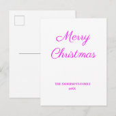 シンプルテキストミニマルのクリスマスのパーソナライズを追加 案内ポストカード (正面/裏面)