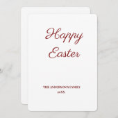 シンプルテキストミニマルイースターの追加 サンキューカード (正面/裏面)