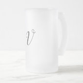 シンプルテキストミニマルモノグラム写真のコピーの追加 フロストグラスビールジョッキ (正面右)