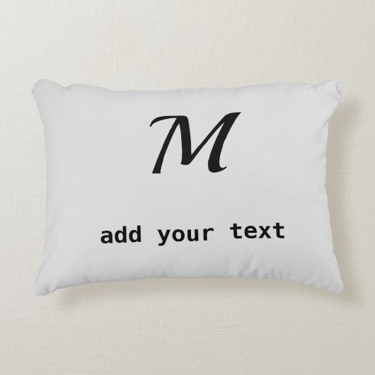 シンプルテキストミニマルモノグラム写真のスローを追加 アクセントクッション (正面)