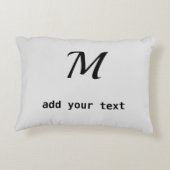 シンプルテキストミニマルモノグラム写真のスローを追加 アクセントクッション (裏面)