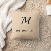 シンプルテキストミニマルモノグラム写真のスローを追加 クッション (ブランケット)