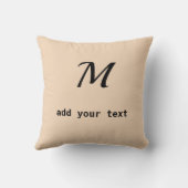シンプルテキストミニマルモノグラム写真のスローを追加 クッション (裏面)